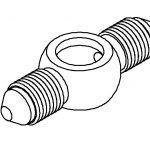 BrakeQuip BQ152 Banjo Adaptor 10mm Banjo to double No 3 JIC 3/8×24