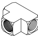 BrakeQuip BQ265 3 Way TubeTee –  2  3/8 x 24NF + 1/8 NPT